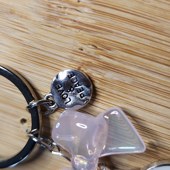 Pink Ribbon Purse Charm Or Keychain with Bow Charm - Picture 4 of 6